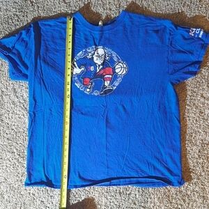 Blue Graphic T-Shirt with Basketball Design